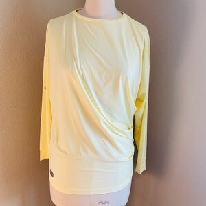 Sporty Feminine Yellow Long Sleeve Women's Top